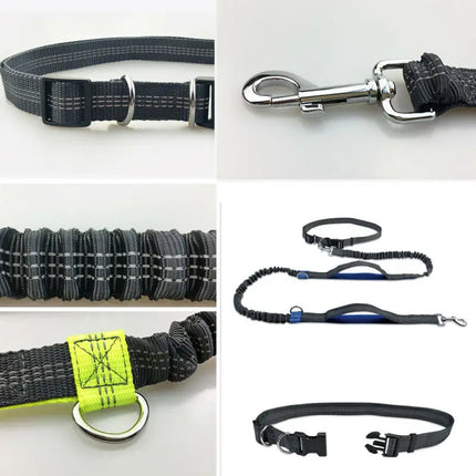 Handsfree Joggen Met Reflecterende Nylon Hondenriem | Schokabsorberend Elastiek | Veilig En Comfortabel | Geschikt Voor Alle Hondenrassen | Duurzaam En Flexibel Ontwerp | Ideaal Voor Actieve Levensstijl