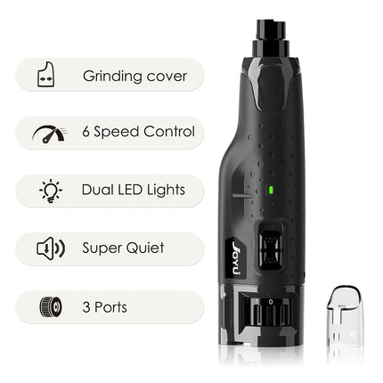 Professionele Elektrische Nagelvijl voor Honden | 6 Verstelbare Snelheden, 2 LED-Lichtjes | Stil Gebruik, Oplaadbaar via USB | Inclusief Stofkap
