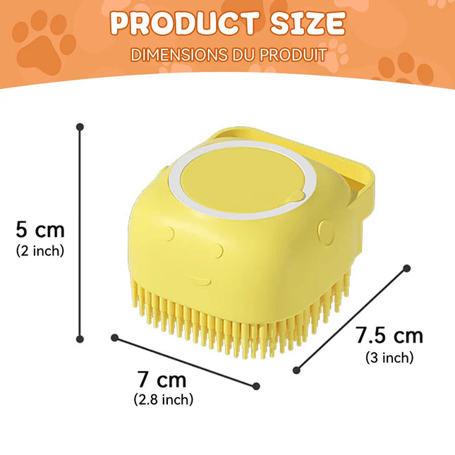 Multifunctionele Badborstel voor Huisdieren met Shampoo Dispenser | Zachte Siliconen Massage | Ideaal voor Honden & Katten | Ergonomisch Ontwerp | Inclusief Schuimreservoir