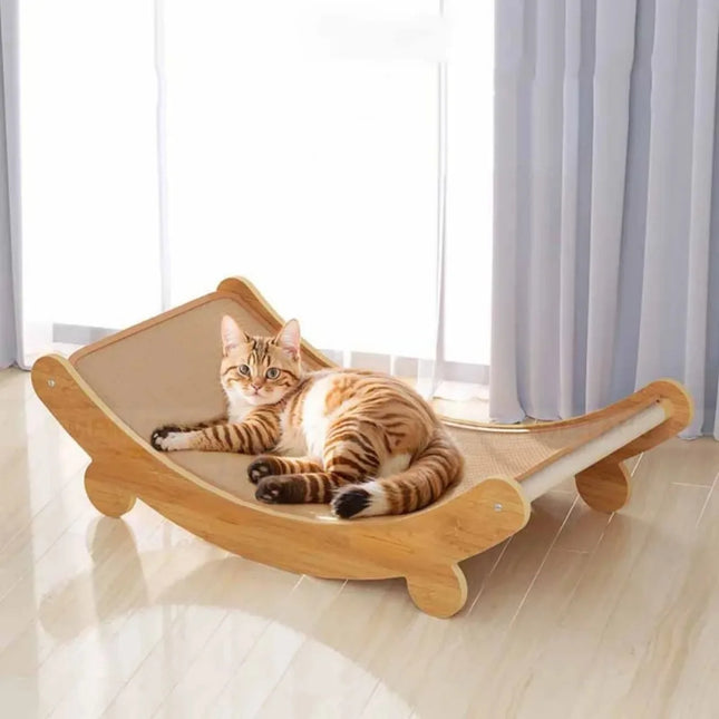 Houten Kattenklimrek | Slijtvast Sisal Krabplank | Uitneembaar Kattenbed | Kitten Speelgoed | Multifunctioneel Slaapbed | Antislip en Duurzaam | Voor Elke Seizoen | Geschikt Voor Katten Tot 6 kg
