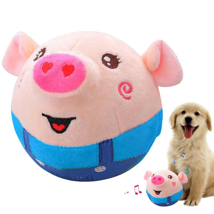 Actief Pluche Springbal voor Huisdieren | Elektronisch, Bouncend Speelgoed met Dierengeluiden voor Honden & Katten