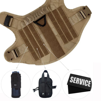 K9 Tactisch Vest voor Honden | Verstelbare Banden, MOLLE-Systeem, Volledige Lichaamsbescherming | Geschikt voor Duitse Herder, Malinois, Franse Bulldog | Maten S-XL