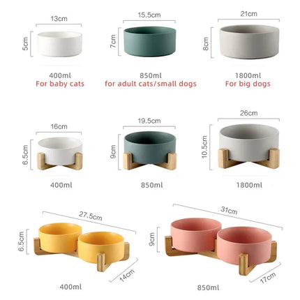 Set van 2 Keramische Voerbakken | BPA-vrij en Loodvrij | Vaatwasser- en Magnetronbestendig | Minimalistisch Design in Diverse Kleuren