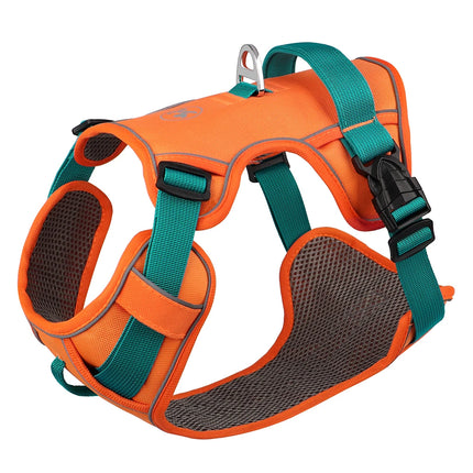 Didog Hondentuig Ademend Mesh Nylon | Reflecterend Duurzaam Verstelbaar | Roze/Oranje/Blauw | Geschikt voor Kleine Middelgrote Grote Honden | Voor Training en Wandelen | Alle Seizoenen