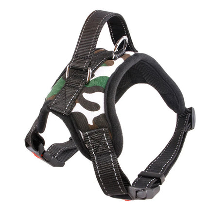 Hondenharnas Verstelbaar | Nylon Reflecterend | Geschikt voor Alle Honden | 150cm Sterke Riem | Zwart Rood Camouflage Luipaard | Alle Seizoenen Draagcomfort | Duurzaam en Veilig
