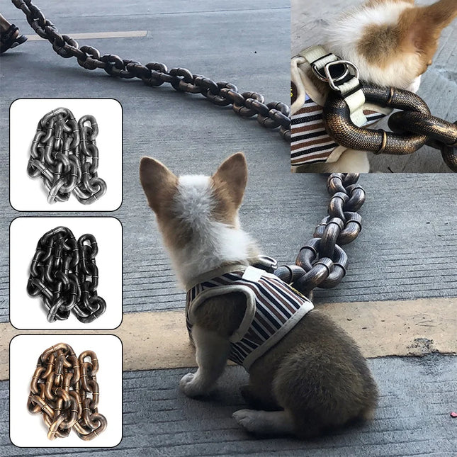 DogsChain | Grappige, Lichtgewicht Hondenriem die Lijkt op IJzeren Ketting | Comfortabel en Stevig | Beschikbaar in 1,5 en 3 Meter