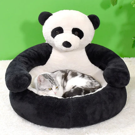 CuddleBear kattenbed van pluche | Zacht en comfortabel berenvormig kattenmandje | Machinewasbaar bed voor kleine en middelgrote katten | 46x46 cm of 57x57 cm