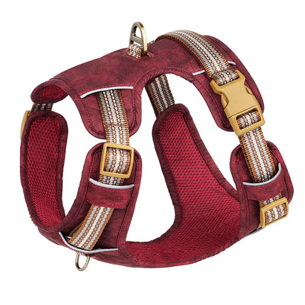 Didog Hondenharnas Nylon en PU | Waterdicht en Verstelbaar | Reflecterende Strip | Wandelen en Training | Groen, Rood, Bruin | Geschikt voor Kleine, Middelgrote en Grote Honden | Duurzaam en Veilig