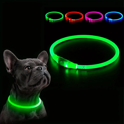 GlowPaws | Oplaadbare LED Veiligheidshalsband voor Honden met Meerdere Lichtstanden | Weerbestendig