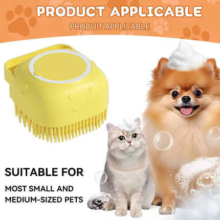 Multifunctionele Badborstel voor Huisdieren met Shampoo Dispenser | Zachte Siliconen Massage | Ideaal voor Honden & Katten | Ergonomisch Ontwerp | Inclusief Schuimreservoir