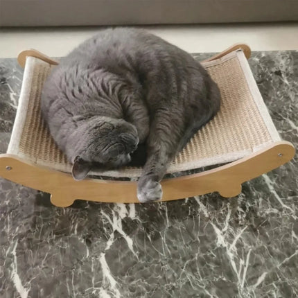 Houten Kattenklimrek | Slijtvast Sisal Krabplank | Uitneembaar Kattenbed | Kitten Speelgoed | Multifunctioneel Slaapbed | Antislip en Duurzaam | Voor Elke Seizoen | Geschikt Voor Katten Tot 6 kg