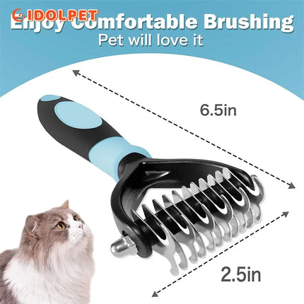 SheddyBuddy | Professionele 2-Zijdige Borstel voor Klitvrije Vacht van Katten en Honden | Zacht voor de Huid | Ergonomisch Handvat