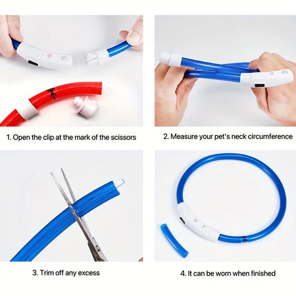 GlowPaws | Oplaadbare LED Veiligheidshalsband voor Honden met Meerdere Lichtstanden | Weerbestendig