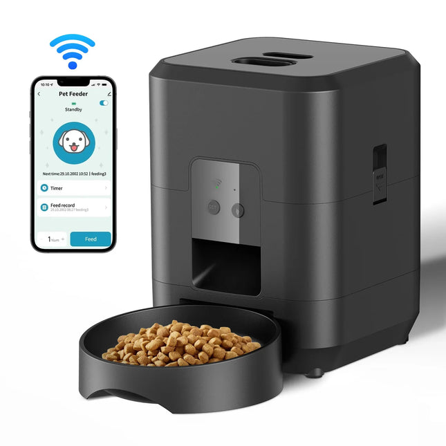 Automatische Voederdispenser met Tijdinstelling voor Honden en Katten | Rustig en Gezond Voeden | WiFi en Knopbediening