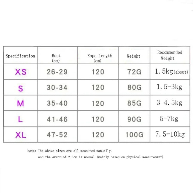 Effosola Hondenharnas | Instelbaar Gewatteerd Vest | Mesh Materiaal | Lijnen met Trektouw | Geschikt voor Puppy's | Effen Kleuren | Alle Seizoenen | Duurzaam Fiber | Veilig voor Honden en Katten