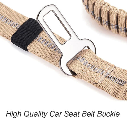 TactiPaw Reflecterende Bungee Riem voor Grote Honden | Schokabsorberend met Quick Release Karabijnhaak en Autogordelbevestiging