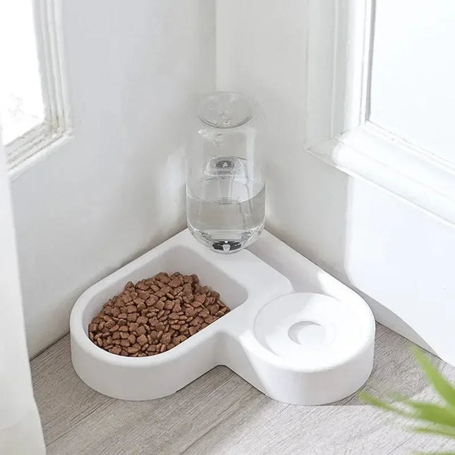 PetFeed Duo Bak voor Kleine Honden en Katten | Dubbele Voerbak met Waterreservoir | 24x18x6 cm | Duurzaam Kunststof | Voer- en Drinkbak Huisdieren