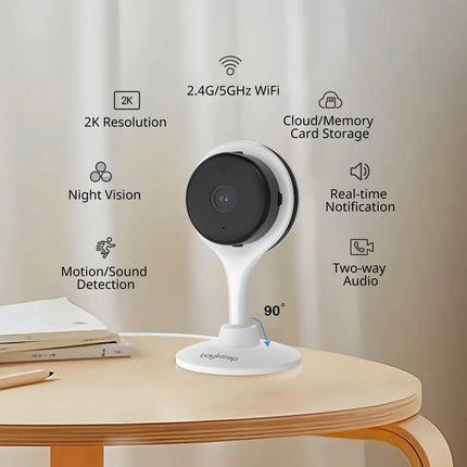 Boykeep 2K Dual-band Wifi | Beveilig Bebés, Huisdieren & Ouderen | SD-kaart & Cloudopslag | Nachtzicht en Tweeweg-audio | Bekijk live via App