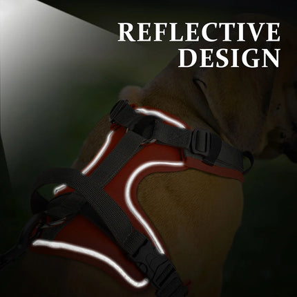Reflecterend Hondentuig met Handvat | In Rood, Zwart, Oranje | Comfortabel, Waterdicht en Ademend Mesh | Geschikt voor Alle Hondenmaten