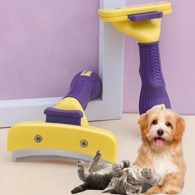 FurMaster Ontklittende Verzorgingskam voor Huisdieren | Geschikt voor Katten & Honden | Ideaal voor Korte tot Lange Vachten | Ergonomische Handvat