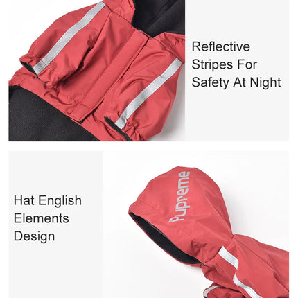 ChillGuard | Wodoodporny płaszcz dla małych psów i kotów | Ciepły i odblaskowy | Poliester | Kaptur | Ochrona na zimę