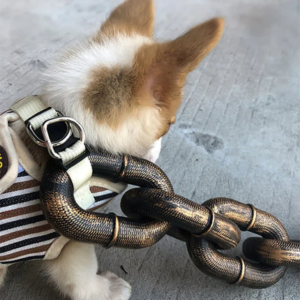 DogsChain | Grappige, Lichtgewicht Hondenriem die Lijkt op IJzeren Ketting | Comfortabel en Stevig | Beschikbaar in 1,5 en 3 Meter