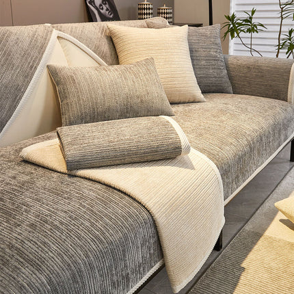 Bobby | Luxe Bankenbescherming Antikras | Geweven Streepontwerp | Wasbaar Chenille | Antislip Onderzijde | Voor Huishoudens met Huisdieren