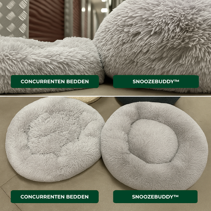 SnoozeBuddy™ | Luksusowe legowisko dla psa zapewniające relaks | Kształt pączka | Ortopedyczne | Miękki plusz | Stylowy design | Zdejmowany, nadający się do prania pokrowiec | Odpowiednie dla kotów | Antracyt, Kremowy, Kawowy, Jasnoszary