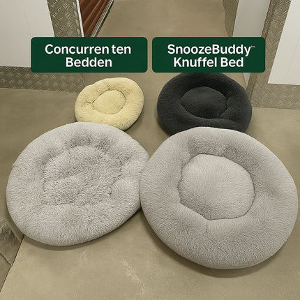 SnoozeBuddy™ | Luksusowe legowisko dla psa zapewniające relaks | Kształt pączka | Ortopedyczne | Miękki plusz | Stylowy design | Zdejmowany, nadający się do prania pokrowiec | Odpowiednie dla kotów | Antracyt, Kremowy, Kawowy, Jasnoszary