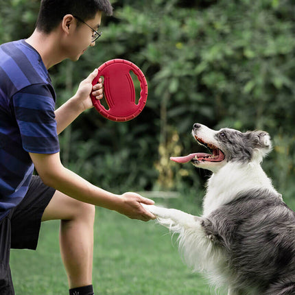 Duurzame Speel Frisbee | Rubber | Aerodynamisch Ontwerp | Zacht voor Tanden | Voor Apporteerspelletjes | Geschikt voor Binnen en Buiten