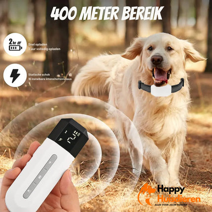 TrainPro | Collar de adiestramiento ergonómico con control remoto | Apto para perros | 3 modos | Resistente al agua | Alcance de 400 m | Para perros de 4 a 50 kg | Para un mejor adiestramiento y obediencia | Comunicación clara