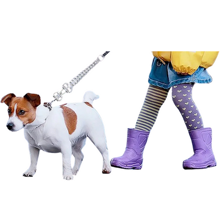 Stainless Steel Double-Barrel Dog Leash | Anti-Tangle | 150 cm | Suitable for Large and Small Dogs