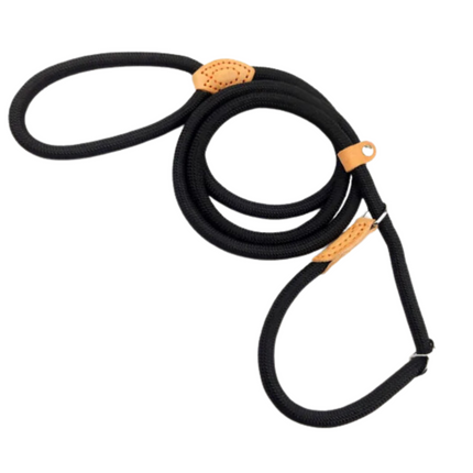 2-in-1 Verstelbare NYLON P-vorm Enkelzijdige Hondenlijn 150cm  Zwart voor Training en Controle