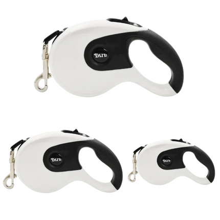 Intrekbare Riem voor Honden | 8 Meter | Met Vergrendelingsmechanisme | Poepzakjesdispenser Ingebouwd | Comfortabele Handgreep | Geschikt voor Kleine en Grote Honden | Zwart of Wit