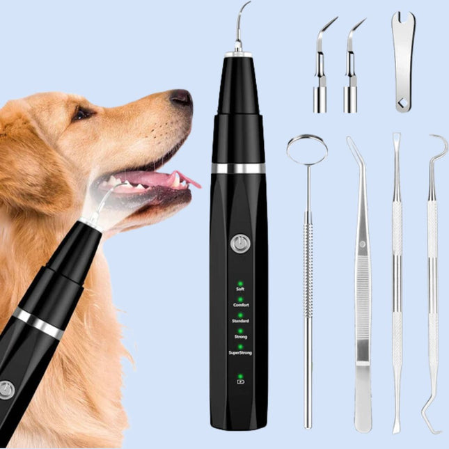 FreshBite | Complete set voor tandverzorging huisdieren | Verwijdert tandplak en tandsteen effectief | Instelbare reiniging | USB oplaadbaar | Inclusief opzetstukken