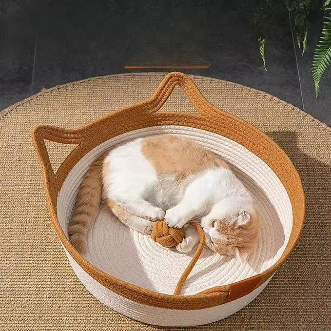 Kattenbed rond en zacht | Comfortabel huisdierbed met stevige randen | Hypoallergeen kattenmandje geschikt voor ieder interieur