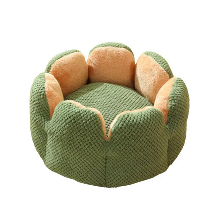 Bloemvormige kattenmand | Zachte pluche kattenbed | Warm en comfortabel bloemen design | Machinewasbaar | Knusse kattenmand voor kleine huisdieren