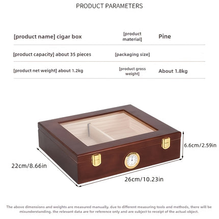 Retro Cederhouten Sigarenkistje | Draagbare Humidor | Opslagdoos Sigaar | Stijlvol Zakelijk Design