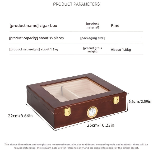 Retro Cederhouten Sigarenkistje | Draagbare Humidor | Opslagdoos Sigaar | Stijlvol Zakelijk Design