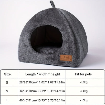 Driehoekig Kattennest van Katoen | Knusse en Veilige Slaapplek voor Katten tot 6 kg | Modern en Comfortabel Huisdierbed | Geschikt voor Binnen en Buiten