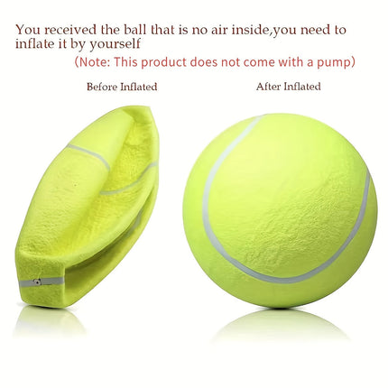 Extra grote tennisbal voor grote honden | Duurzaam niet-giftig rubber | 24 cm diameter | Hoge zichtbaarheid | Ideaal voor buiten spelen en actieve honden