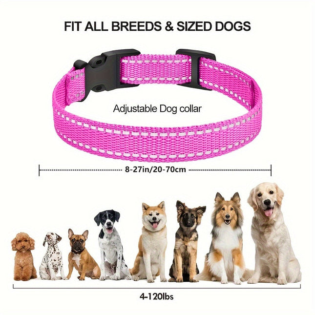 Oplaadbare vibrerende anti-blaf halsband voor honden | Verstelbaar nylon | Geen schokken | USB-oplaadbaar | Geschikt voor kleine en grote rassen | Lengte 20-70cm