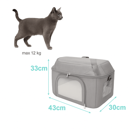 Transportín transpirable para gatos con tres entradas y diseño ligero: ideal para visitas al veterinario.