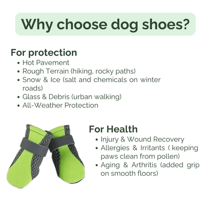 Waterproof, breathable dog shoes | Rain and snow protection | Non-slip sole | Pack of 4