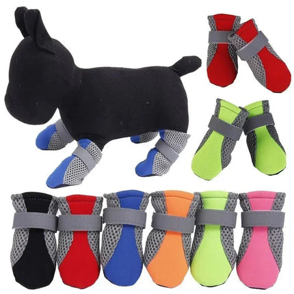 Waterproof, breathable dog shoes | Rain and snow protection | Non-slip sole | Pack of 4