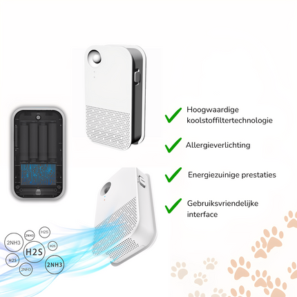 Oczyszczacz powietrza Aircura Smart | Neutralizuje zapachy | Świeże środowisko życia | Idealny do domów z kotami