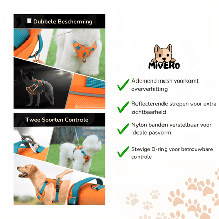 Arnés transpirable para perros | Reflectante | AirLeash | Aventuras de verano | Fresco y seguro | Arnés para perros | Visibilidad