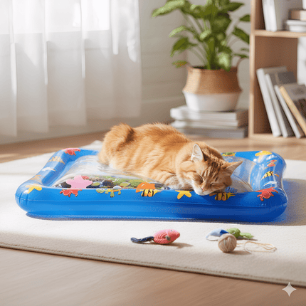 Mata wodna do zabawy AquaHaven dla kotów | Ochłodzenie w domu | Samostymulująca zabawa | Zabawa ze zwierzętami