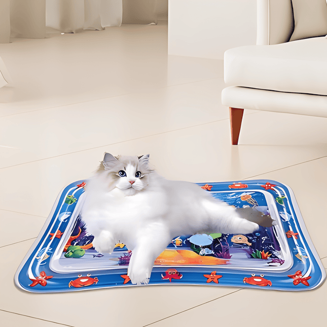 AquaHaven Water Play Mat for Cats | Cooling Down at Home | Self-Stimulating Playtime | Animal Fun