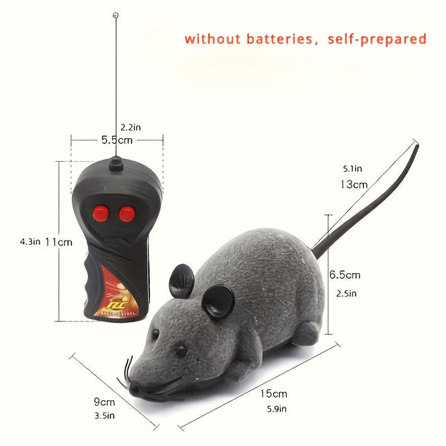 Op afstand bediende rat speelgoed voor katten | Realistisch ontwerp | Flexibele staart | Stimulatie jachtinstinct | Kunststof | 15x9x6,5 cm | Voor grappen en interactief speelplezier
